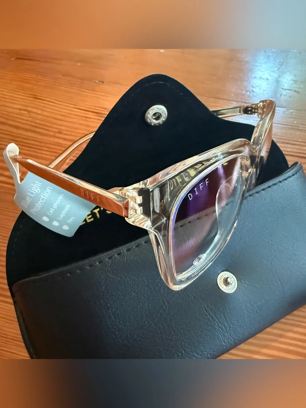 DIFF Bella XS $108 Blush Clear Blue light blocking Glasses